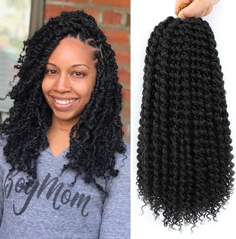 Dansama Passion Twist Hair Water Wave Braiding Hair for Butterfly Style Crochet Braids Bohemian Hair Extensions (14inch (Pack of 7), #1B) - Image 1