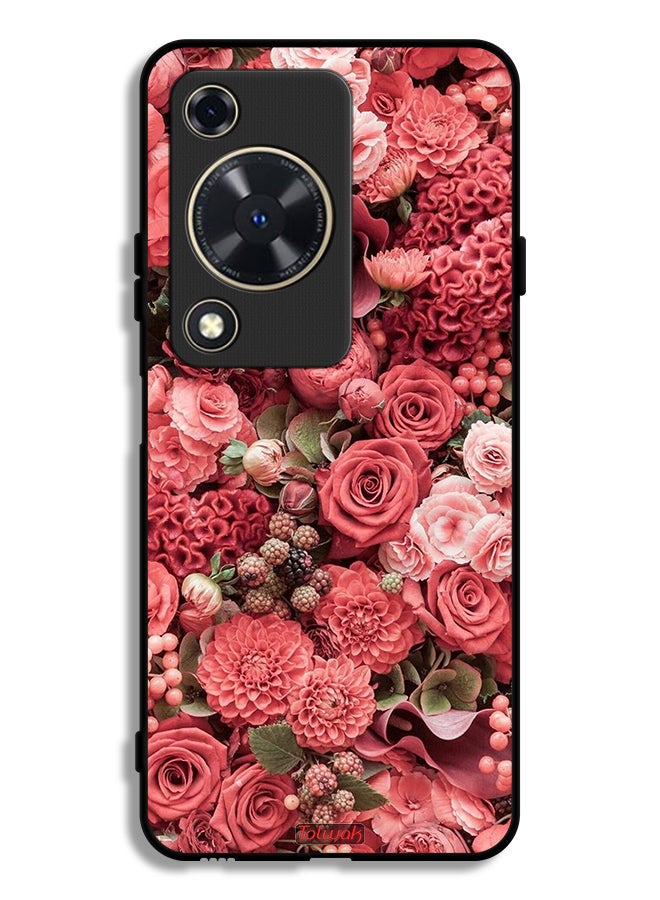 Tolwak Huawei Nova Y63 Protective Case Cover Peach Roses