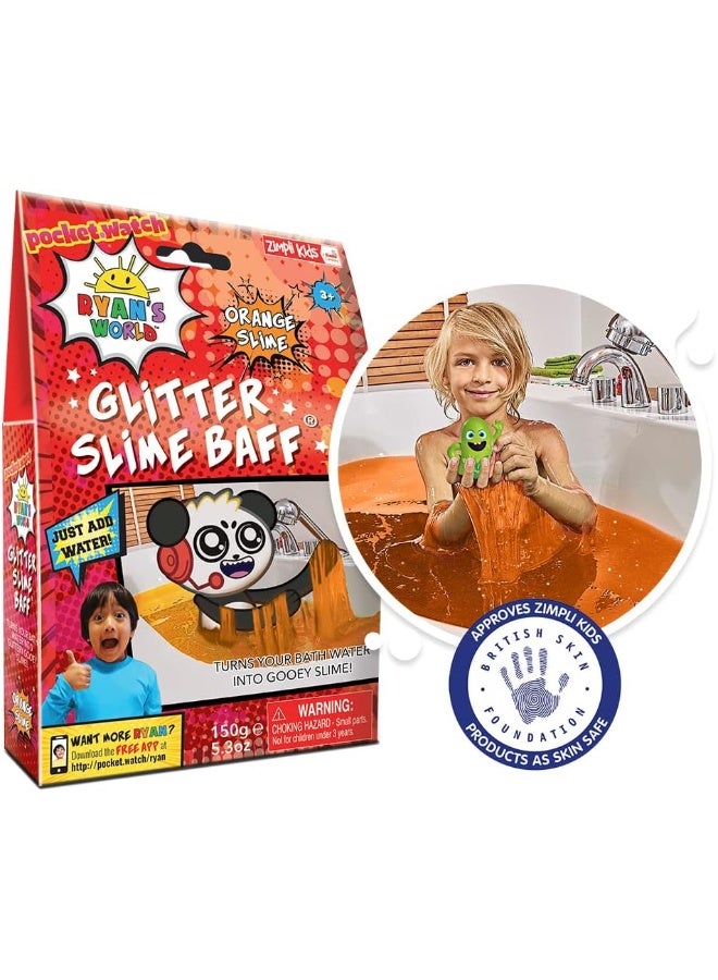 Zimpli Kids Ryan'S World Glitter Slime Baff Orange, 1 Bath Or 4 Play Uses , Magically Turns Water Into Gooey, Colourful Slime, Children'S Sensory & Messy Bath Toy, Birthday Present For Children - Image 1