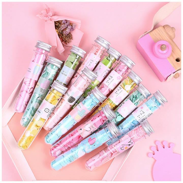 Bittern Set of 4 Paper Soap | Disposable Mini Soap Paper | Scented Soap Bath Flakes | Portable Flower Tube Petals | Tube Shape Bottle Paper Soap For Travelling - Image 1