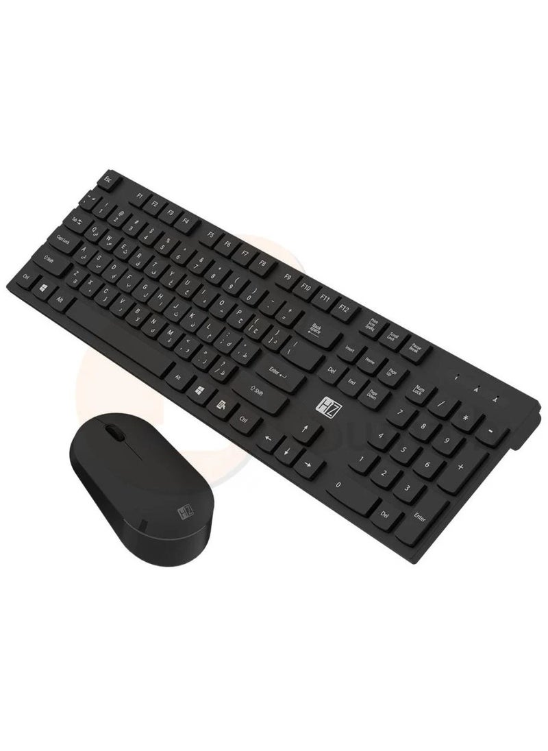 HEATZ Wireless Keyboard and Mouse Anti-Fade & Spill-Resistant Keys, 1600 DPI Mouse - ZK15 Black  - Image 3