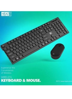 HEATZ Wireless Keyboard and Mouse Anti-Fade & Spill-Resistant Keys, 1600 DPI Mouse - ZK15 Black  - Image 4