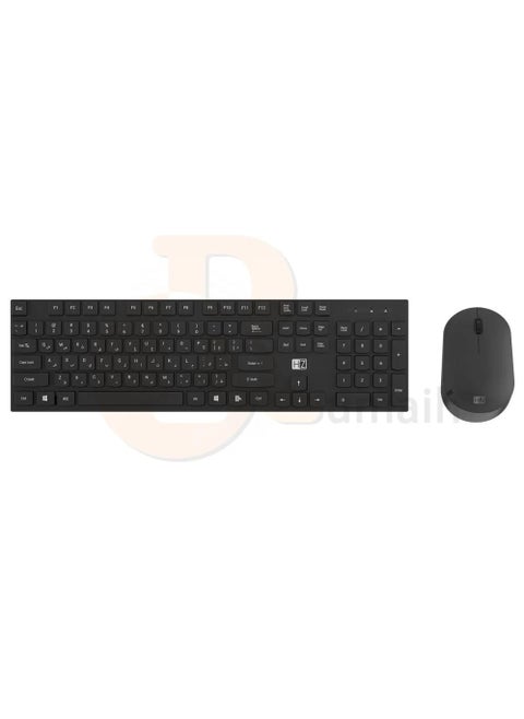 Wireless Keyboard and Mouse Anti-Fade & Spill-Resistant Keys, 1600 DPI Mouse - ZK15 Black