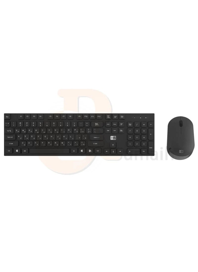 HEATZ Wireless Keyboard and Mouse Anti-Fade & Spill-Resistant Keys, 1600 DPI Mouse - ZK15 Black  - Image 1