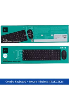 HEATZ Wireless Keyboard and Mouse Anti-Fade & Spill-Resistant Keys, 1600 DPI Mouse - ZK15 Black  - Image 2