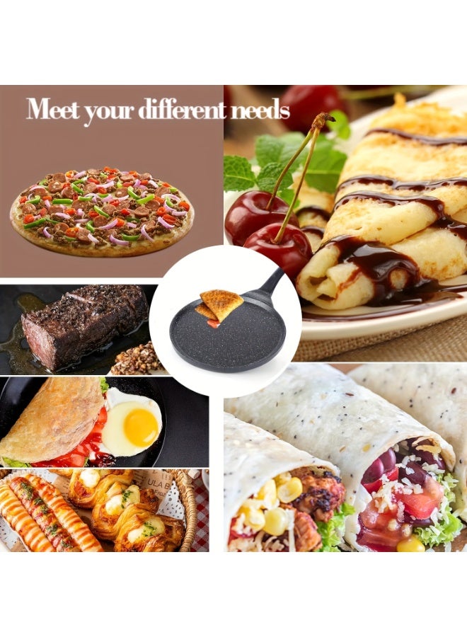 Premium Non-Stick Frying Pan - 26.5cm Crepe Pan with Granite Coating | Ideal for Pancakes, Pizzas & More | Multi-Stove Compatible Frypan | Frying Pan Non Sticky, Crepe Pan, 26.5cm Frying Pan - Image 3