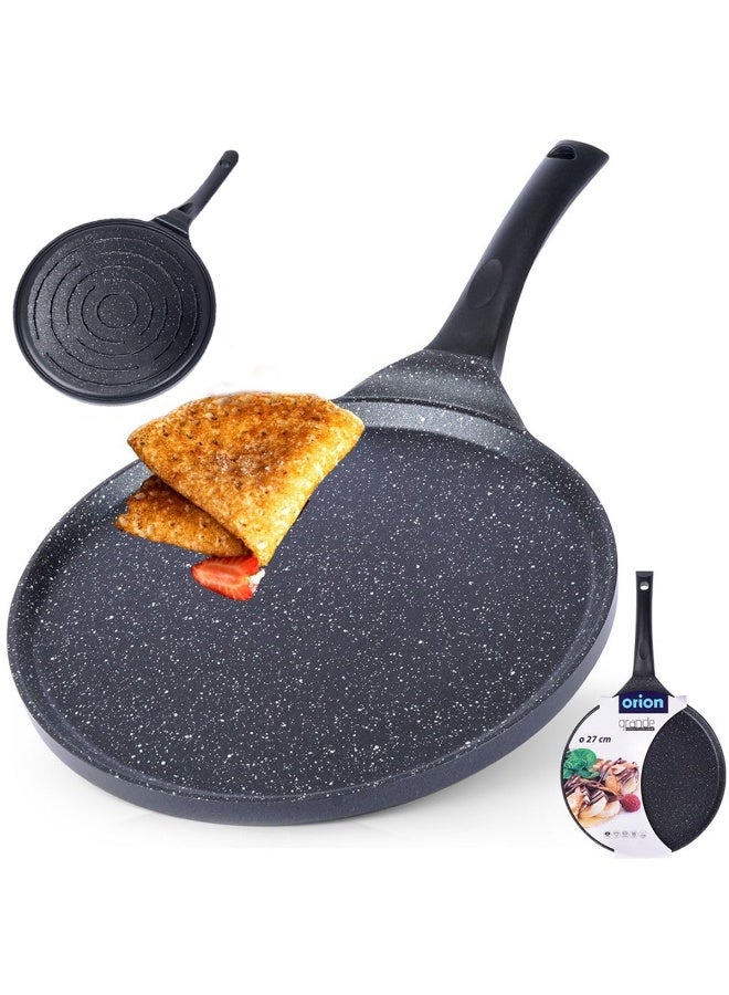 Premium Non-Stick Frying Pan - 26.5cm Crepe Pan with Granite Coating | Ideal for Pancakes, Pizzas & More | Multi-Stove Compatible Frypan | Frying Pan Non Sticky, Crepe Pan, 26.5cm Frying Pan - Image 1