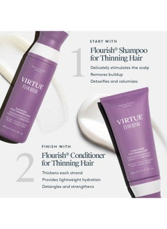 VIRTUE Virtue Flourish Sulfate Free Shampoo for Thinning Hair, Volumizing Hair Growth Product, Detoxifies and Repairs, Color Safe  - Image 4