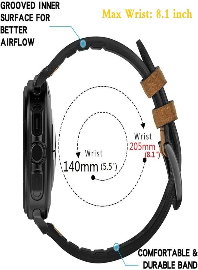 OTOPO for Samsung Galaxy Watch 8/7 Ultra 47mm Bands 2025/2024 Men Women, No Gaps Soft Genuine Leather with Silicone Sweatproof Wrist Strap with Stainless Steel Buckle for Galaxy Watch Ultra Smartwatch - Image 4