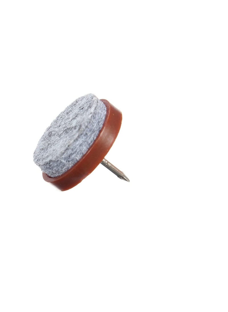 ROBUSTLINE - Robustline Round Heavy Duty Nail-on Anti-Sliding Felt Pad for Furniture Chair Table Leg Feet Floor Protectors (Brown) - Image 1
