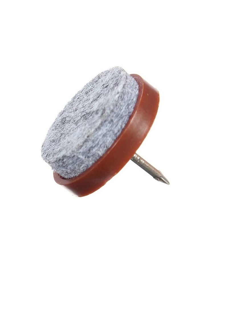 ROBUSTLINE - Robustline Round Heavy Duty Nail-on Anti-Sliding Felt Pad for Furniture Chair Table Leg Feet Floor Protectors (Brown) - Image 1