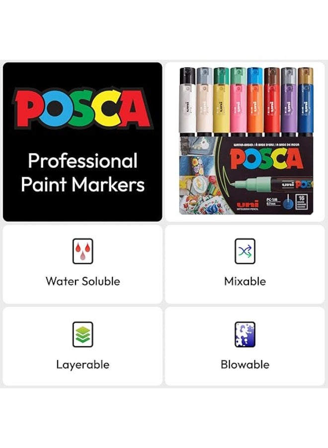 بوسكا قلم تحديد بوسكا - PC-1M فائق الدقة 0.7 مم، 16 لونًا - Image 4