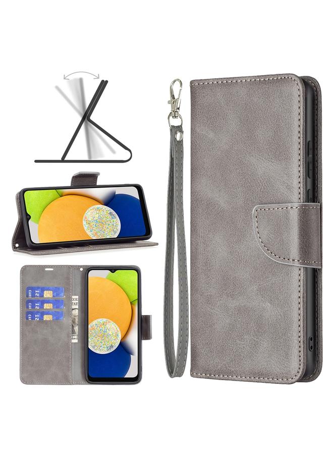 S-TOP Case For Samsung Galaxy A03 166mm Lambskin Texture Pure Color Flip Leather Phone Case - Image 1