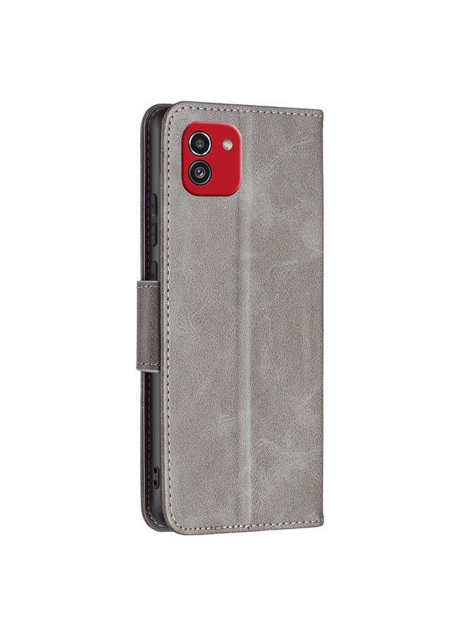 S-TOP Case For Samsung Galaxy A03 166mm Lambskin Texture Pure Color Flip Leather Phone Case - Image 3