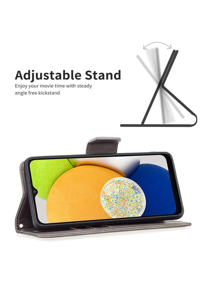 S-TOP Case For Samsung Galaxy A03 166mm Lambskin Texture Pure Color Flip Leather Phone Case - Image 4