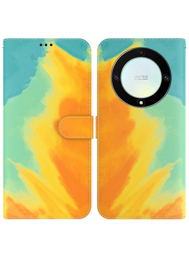 S-TOP Case For Honor X9a Watercolor Pattern Flip Leather Phone Case - Image 1