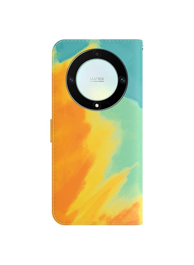 S-TOP Case For Honor X9a Watercolor Pattern Flip Leather Phone Case - Image 3