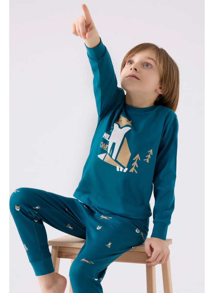 روليبولي Boy Long Sleeve Pajama Set RP3432 Dark Duck Green