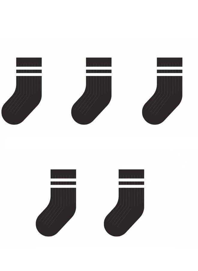 Pack of 5 Pattern Black Striped Kids Toddler Crew Socks - pzsku/Z213A11D1645BEDD6A8AEZ/45/_/1691730074/32406143-299a-4343-a40e-dae90804e4ae