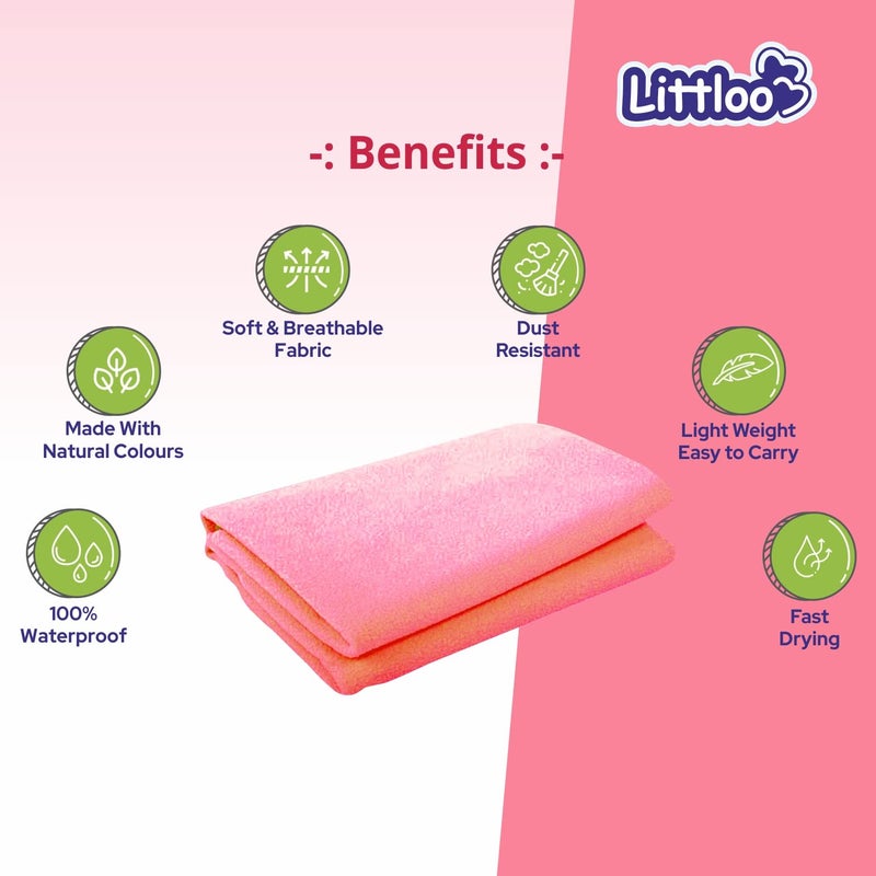 Littloo Baby Care Dry Sheet| Waterproof| Comfortable and Soft Material| Prevents Bedsheet Spoilage| for Relaxed and Wet-free Baby Sleep|Super- Absorbent (Pink) - Image 3