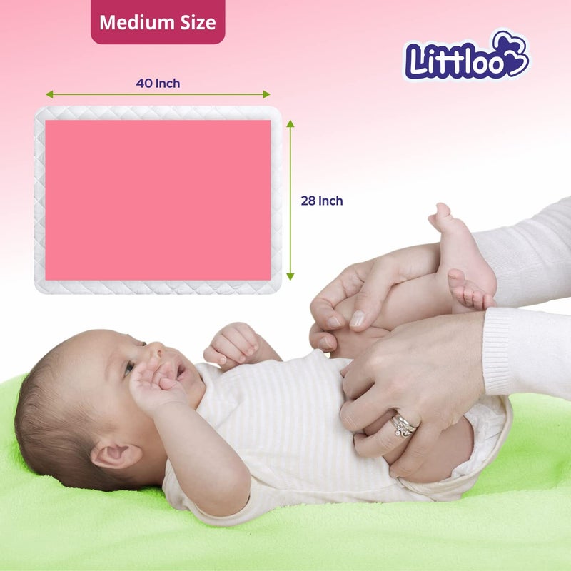 Littloo Baby Care Dry Sheet| Waterproof| Comfortable and Soft Material| Prevents Bedsheet Spoilage| for Relaxed and Wet-free Baby Sleep|Super- Absorbent (Pink) - Image 5
