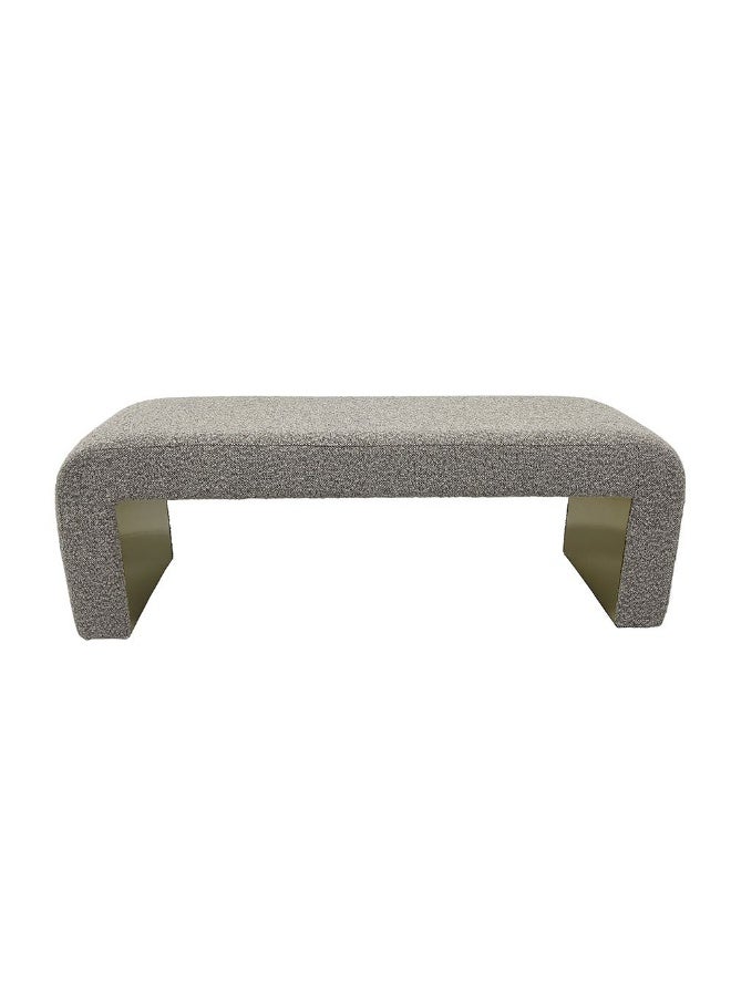 DANUBE HOME Amaiya Bed Bench Multi-Functional Stool Upholstered Footrest Modern Design Furniture For Living Room Bedroom L128xW42xH44cm -Grey / Gold  - Image 2