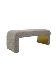 DANUBE HOME Amaiya Bed Bench Multi-Functional Stool Upholstered Footrest Modern Design Furniture For Living Room Bedroom L128xW42xH44cm -Grey / Gold  - Image 1