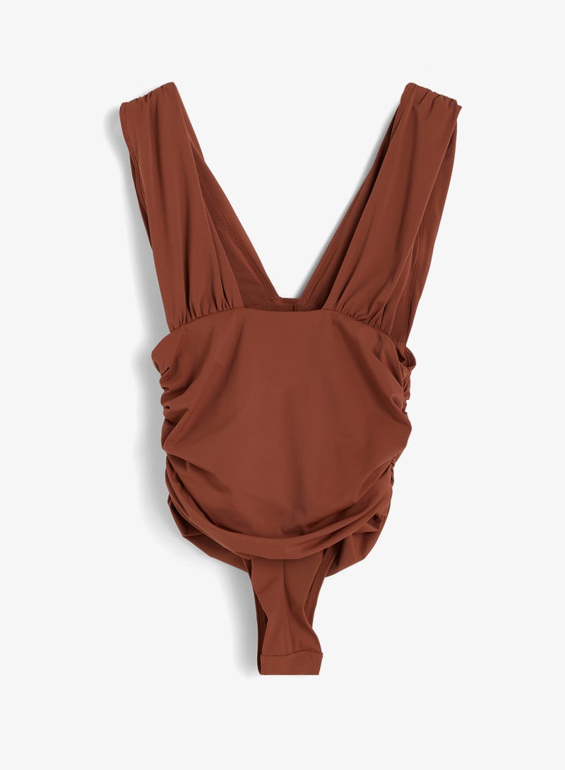 GUESS V-Neck High Leg Swimsuit - Image 2