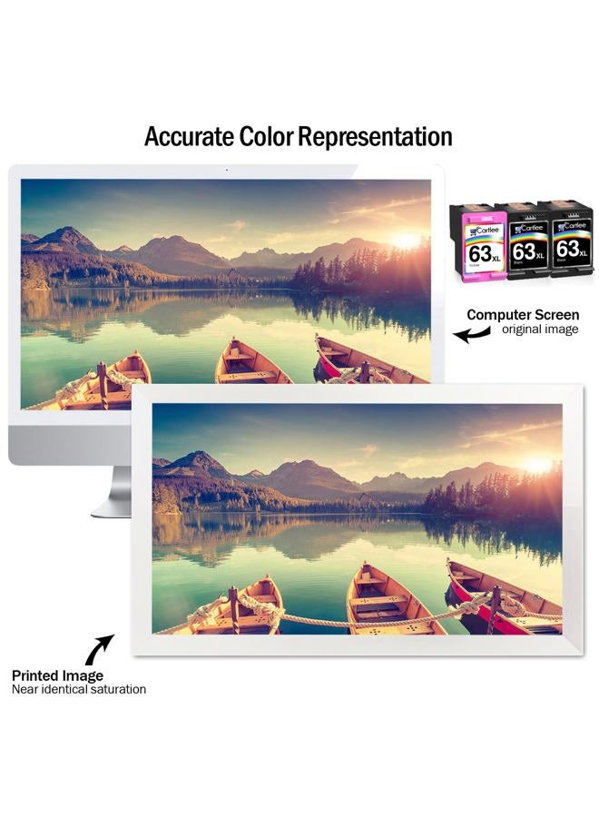 Cartlee 3 خراطيش حبر معاد تصنيعها 63XL 63 XL عالية الإنتاجية لطابعات Envy 4512 4520 DeskJet 3632 2130 1110 1111 1112 2132 3630 3634 3636 3637 OfficeJet 3830 3833 4650 4655 (أسود وملون) - Image 4