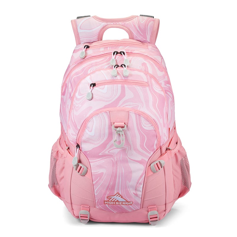 High Sierra Loop Backpack, Travel, or Work Bookbag with tablet sleeve, One Size, Pink Marble - Bubblegum Pink - Image 2