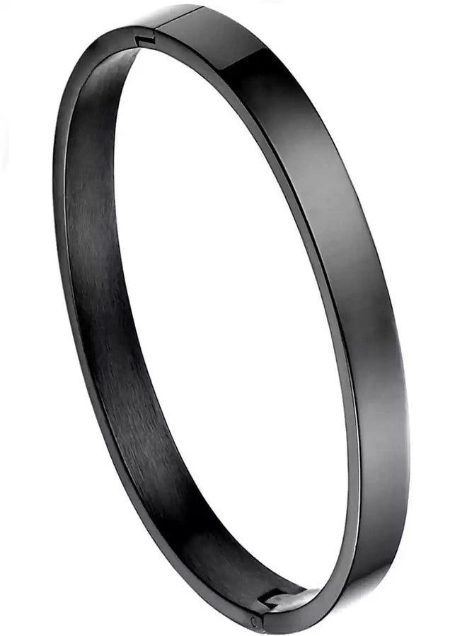IGA COLLECTION Stainless Steel Titanium Kada with Elegant Design for Men & Women Comfortable Party & Everyday wear Trendy Glossy Finish Armlet/Kada(IC - 902 SS KADA BLACK) - Image 1
