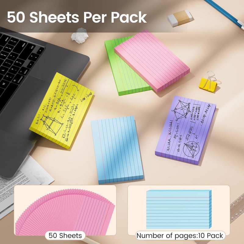 Ciphyfee Index Cards 3x5 Inch, 500sheets, Flash Cards,Ruled Lined Colored Note Cards Paper For Studying, Schools Supplies, College, Office And Home Organization, Note Taking Supplies - Image 5
