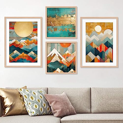 walllane - Modern Art Mountain Painting For Living Room Bedroom Office | Nature Inspired Painting | Painting For Wall Decoration (10 Inch x 13 Inch) Set 4 Cate- 016 - Image 1