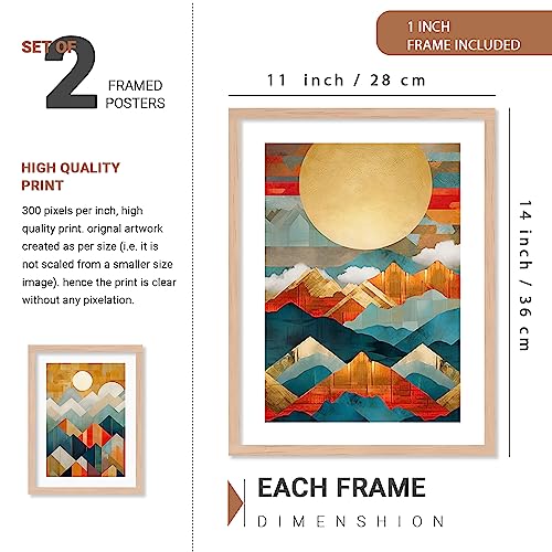 walllane - Modern Art Mountain Painting For Living Room Bedroom Office | Nature Inspired Painting | Painting For Wall Decoration (10 Inch x 13 Inch) Set 4 Cate- 016 - Image 2