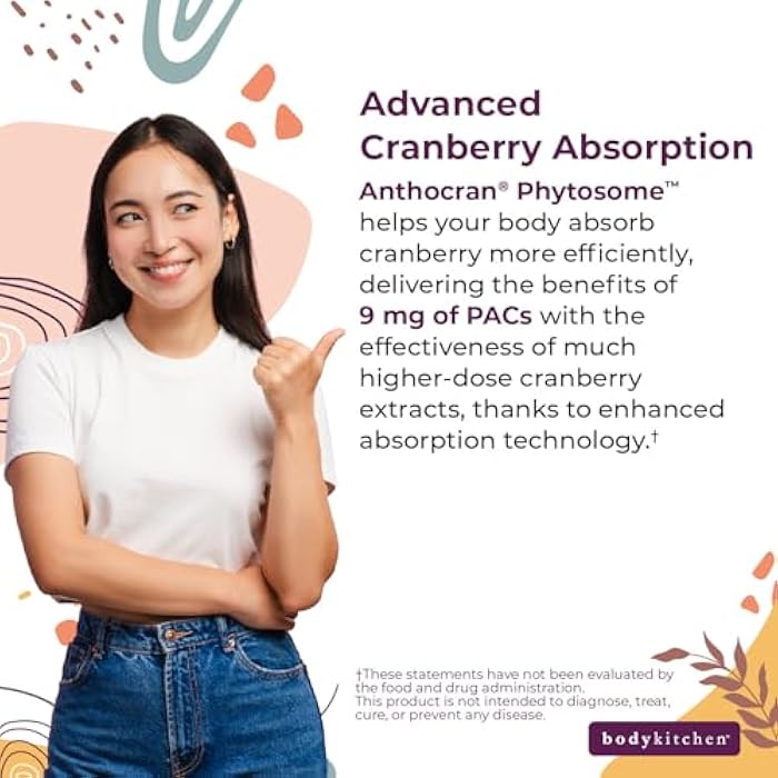 Body Kitchen Urinary Tract Shield with Anthocran Phytosome Cranberry Extract and Liposomal Vitamin C, Supports Bladder and Kidney Health, 30 Capsules - Image 4