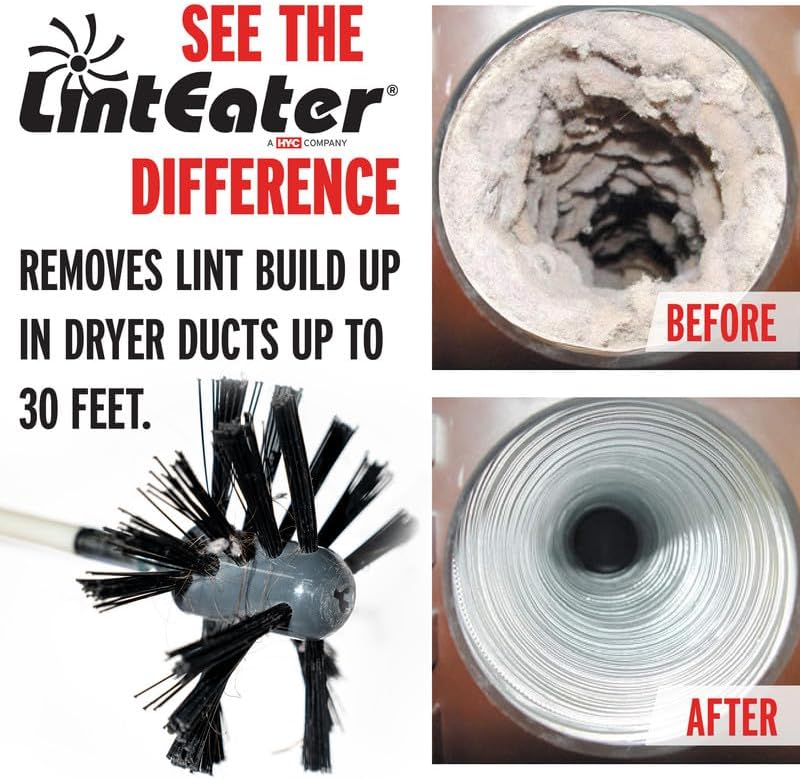Gardus RLE30 LintEater Rotary Dryer Vent Cleaning System, Removes Lint, Extends Up to 30’ - Image 4