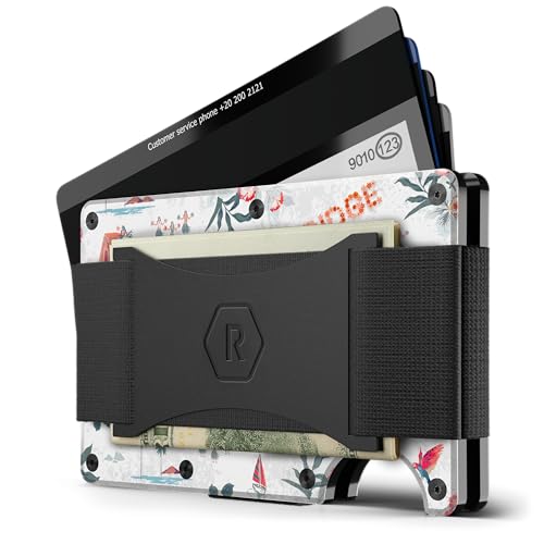 The Ridge Ridge Wallet for Men - Slim Minimalist Compact Wallet and Card Holder, RFID Protected Front Pocket Wallets for Men with Integrated Cash Strap (Aloha) - Image 2