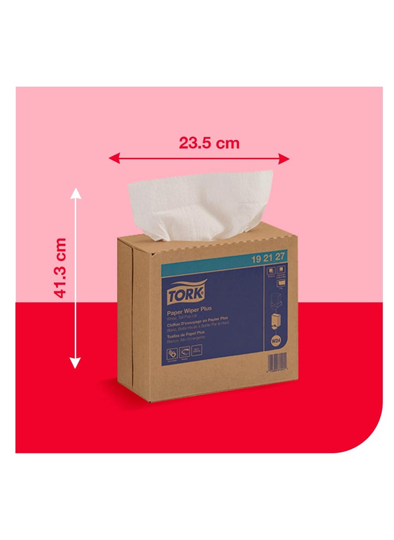 Tork - Tork 192127 Paper Wiper Plus PopUp Box 1Ply 925 Width x 1625 Length White Case of 8 Boxes 100 per Box 800 Towels - Image 1