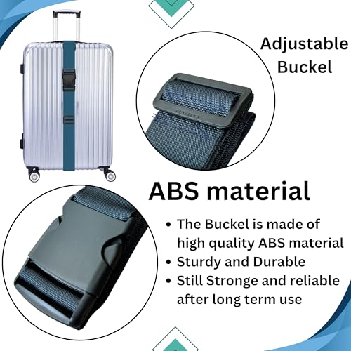 APAV Luggage Straps Belt Heavy Duty Adjustable with Buckle Clips for Suitcase | Trolleys and All Kind of Luggages | for Traveling Business/Leisure Trip (Pack of 4 (NB)) - Image 2