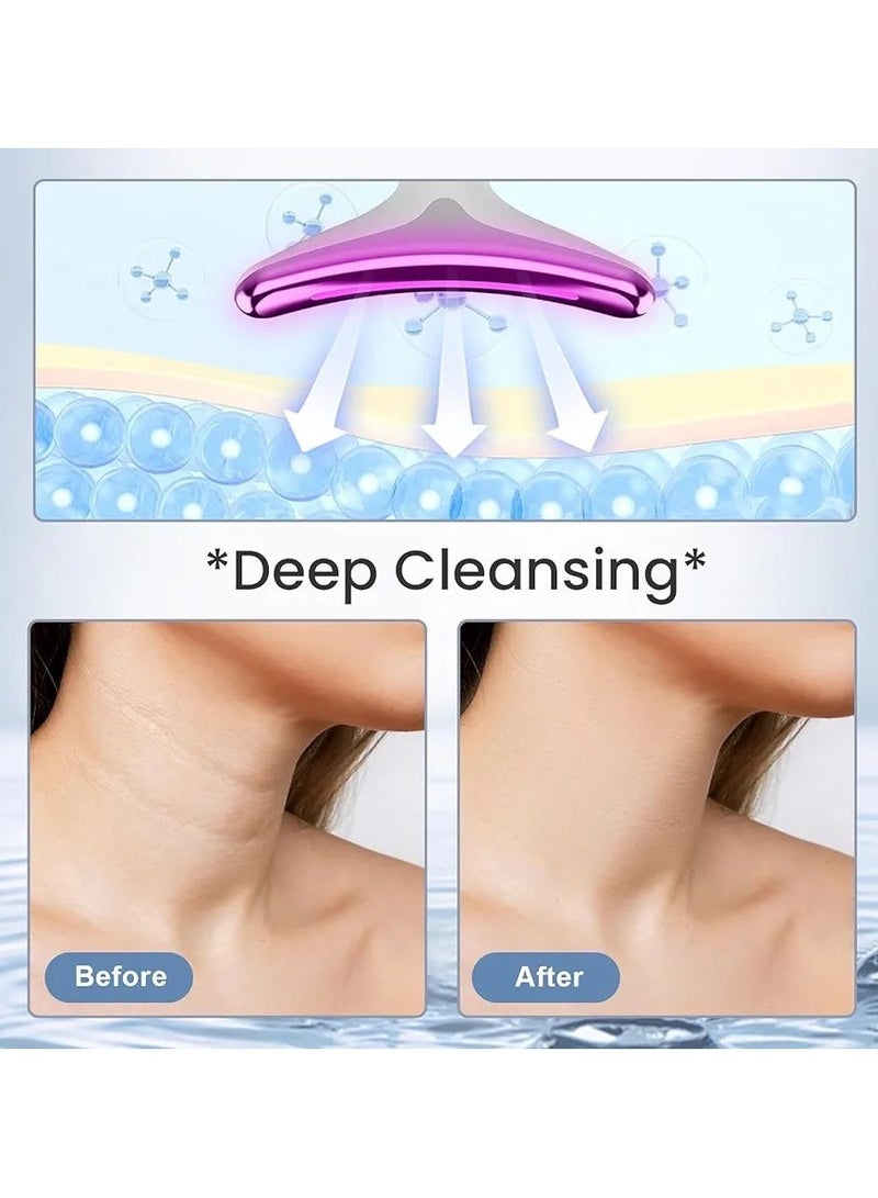 أكاليكس جهاز تدليك الوجه والرقبة، جهاز تجميل الوجه والرقبة، أداة متعددة الوظائف للعناية ببشرة الوجه، لمكافحة الشيخوخة، ورفع وشد البشرة المترهلة، روتين العناية في المنزل (أسود) - Image 3