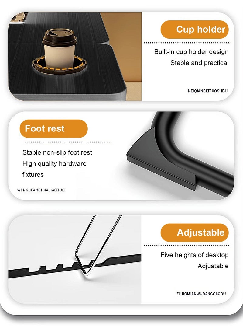 كيدل طاولة كمبيوتر محمولة للأريكة والسرير، طاولة كمبيوتر محمولة/حامل محمول، طاولة سرير صغيرة قابلة للتعديل والطي للكمبيوتر المحمول والكتابة، طاولة سرير مع حامل أكواب - Image 5