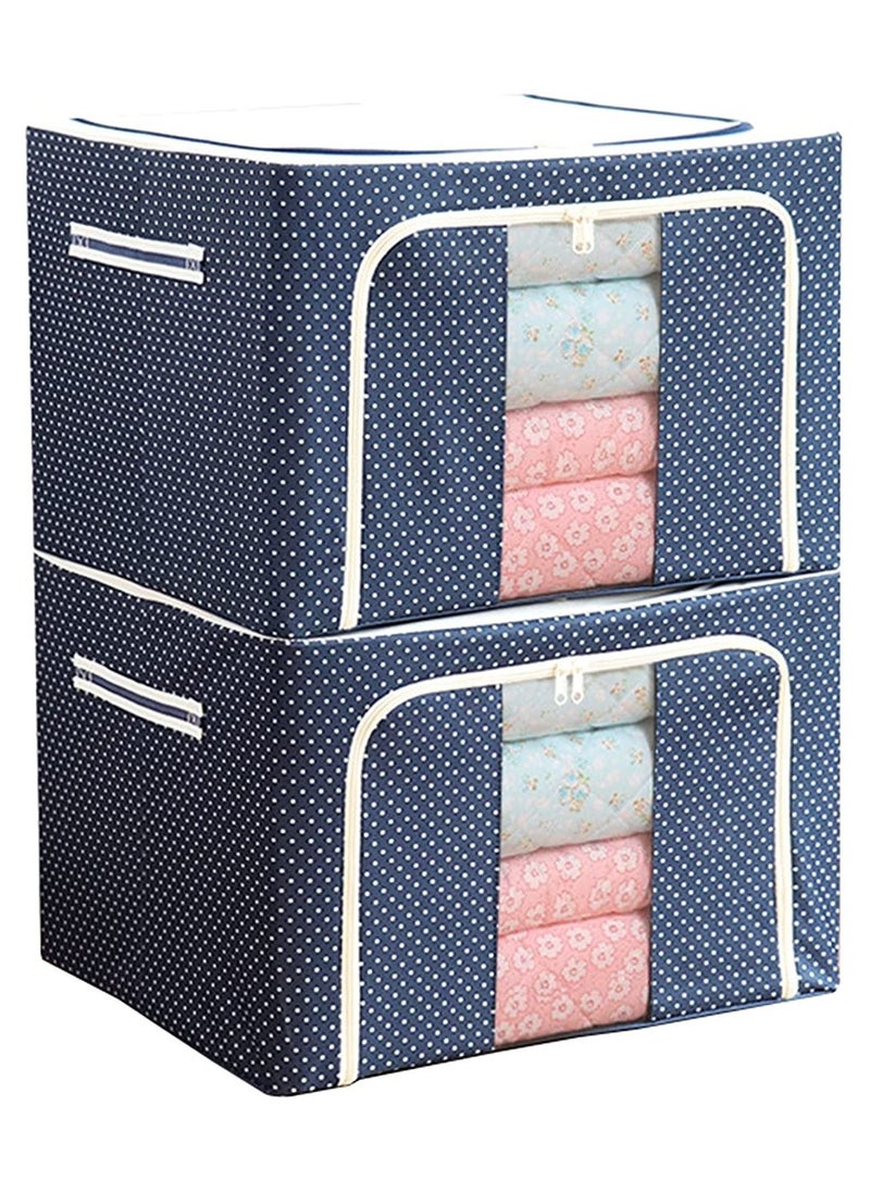 2pcs Storage Boxes Clothes Storage Container Set Oxford Cloth Closet Organizer Boxes With Steel Frame, Easy to Fold with Sturdy Zipper,Storage for Clothes,Bed ,Blankets,Bedding,Pillow - pzsku/Z213A950CC270F77798D3Z/45/_/1661844968/097fc3c8-46f3-4022-a12a-d1c67b24975c