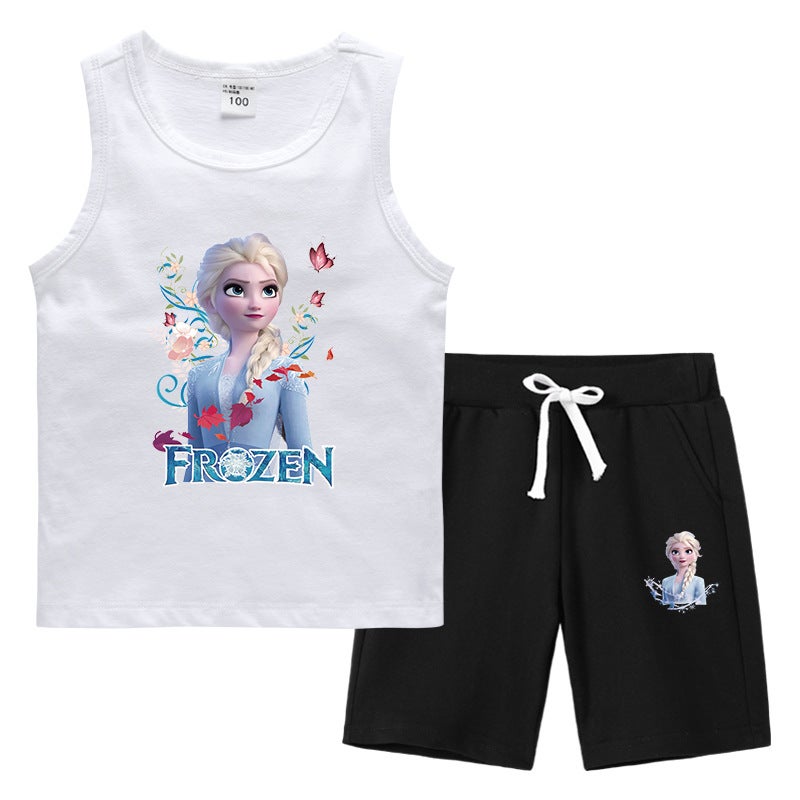 2023 Children'S Summer Vest Pants Sports Casual Base Shirt Outer Wear Thin Sleeveless Two-Piece Suit For Small And Medium-Sized Children - Image 4