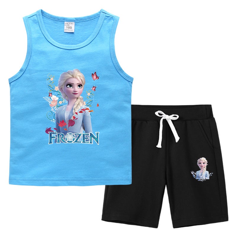 2023 Children'S Summer Vest Pants Sports Casual Base Shirt Outer Wear Thin Sleeveless Two-Piece Suit For Small And Medium-Sized Children - Image 5