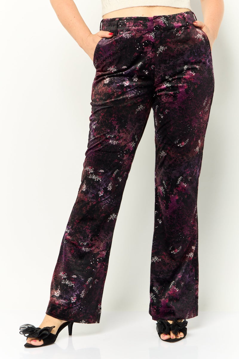Scotch & Soda سروال نسائي بقصة عادية مع طباعة شاملة، متعدد الألوان - Image 1