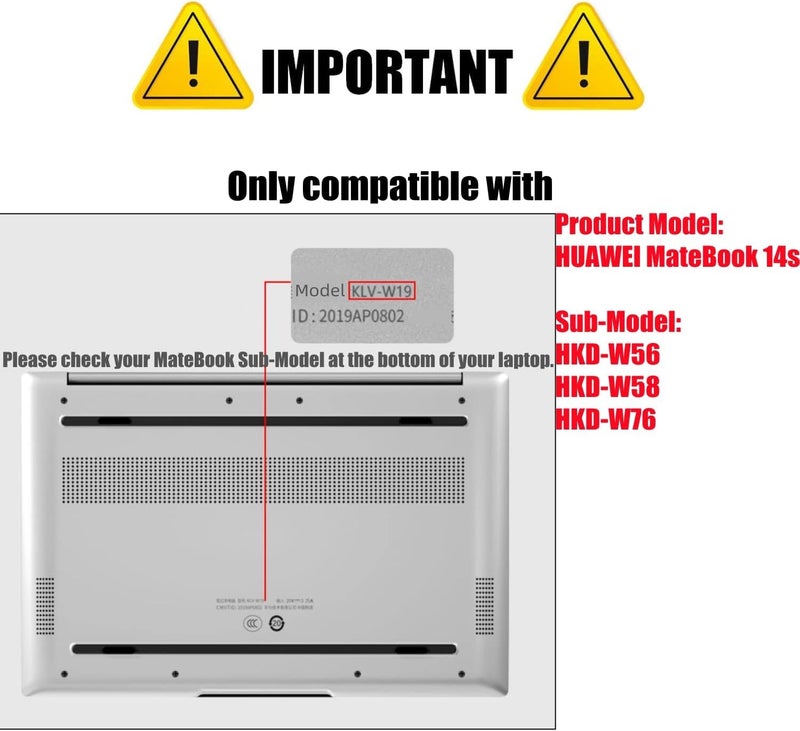 eWINNER Hard Shell Case Protective Snap On Cover Compatible with Huawei MateBook Plastic Hard Shell Laptop Case Cover (Crystal Clear, for MateBook 14S (2021/2022/2023)) - Image 2