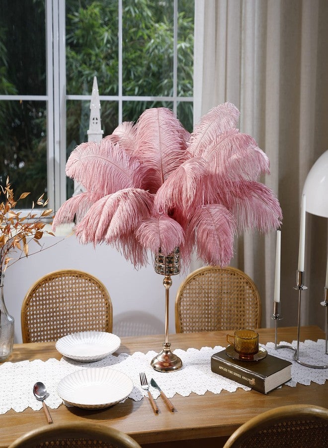 Larryhot Pink Ostrich Feathers Bulk- 16-18 inch 10pcs Feathers for Cfafts,Wedding Party Centerpieces, and Home Decorations (Lotus Pink) - Image 5