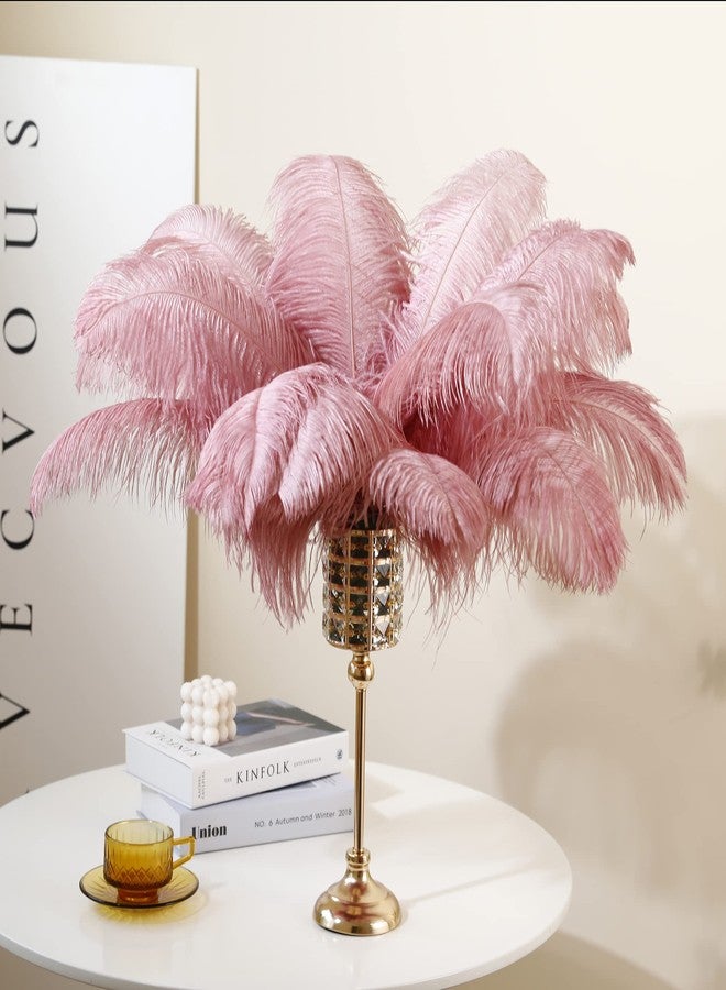Larryhot Pink Ostrich Feathers Bulk- 16-18 inch 10pcs Feathers for Cfafts,Wedding Party Centerpieces, and Home Decorations (Lotus Pink) - Image 3
