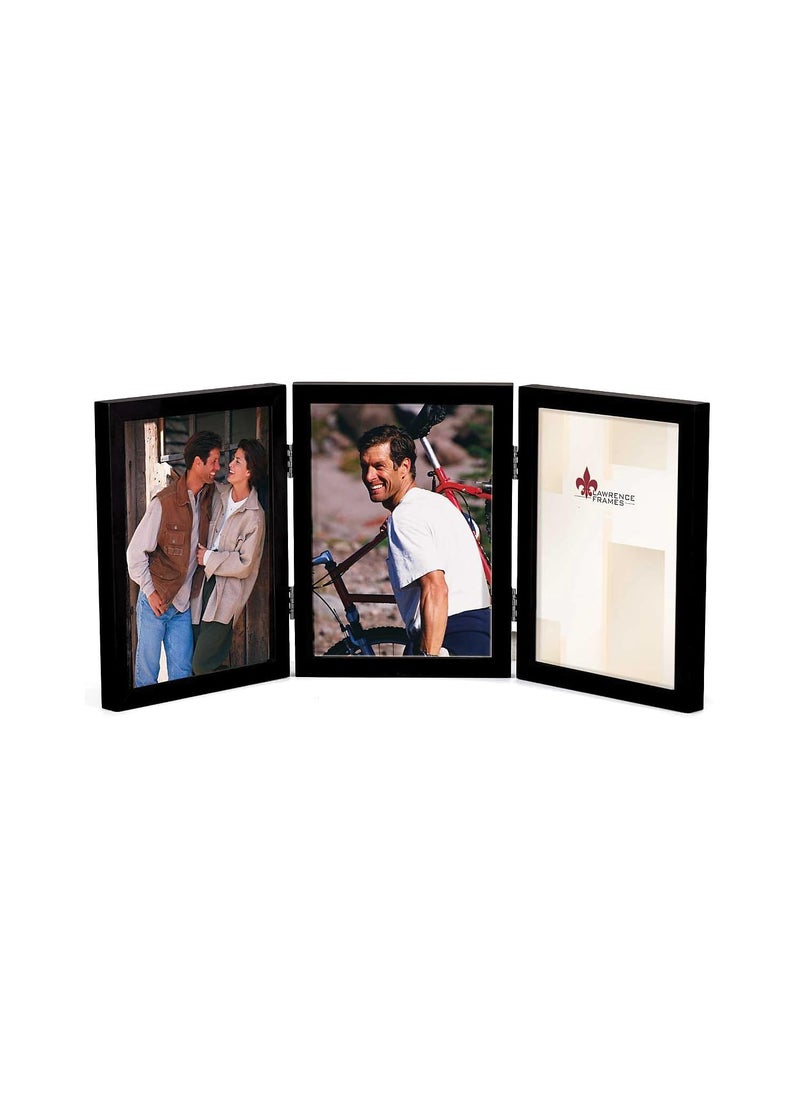 Lawrence Frames Lawrence Frames 5 x 7 Wooden Black Triple Picture Frame 755557T 