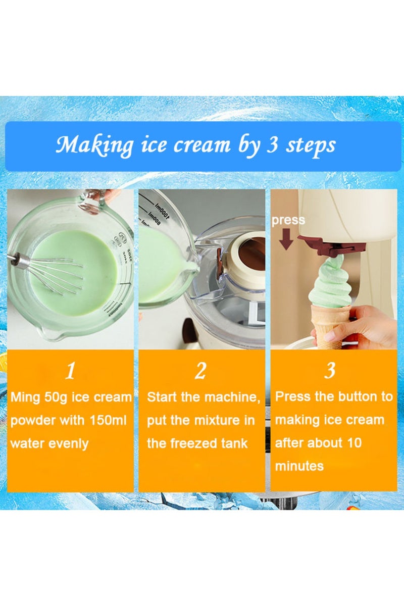 آر إيه أف آلة صنع الآيس كريم 1 لتر 15 واط ماكينة الآيس كريم الكهربائية مع وعاء تجميد سريع سهلة الاستخدام، تصميم مدمج، مثالية لصنع الجيلاتو المنزلي، السوربيه، الزبادي المجمد والمزيد - Image 5